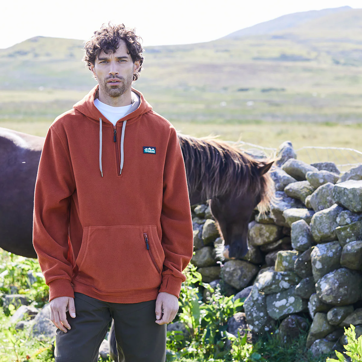 Men's Ballistic Fleece Hoodie Russet - Image 4