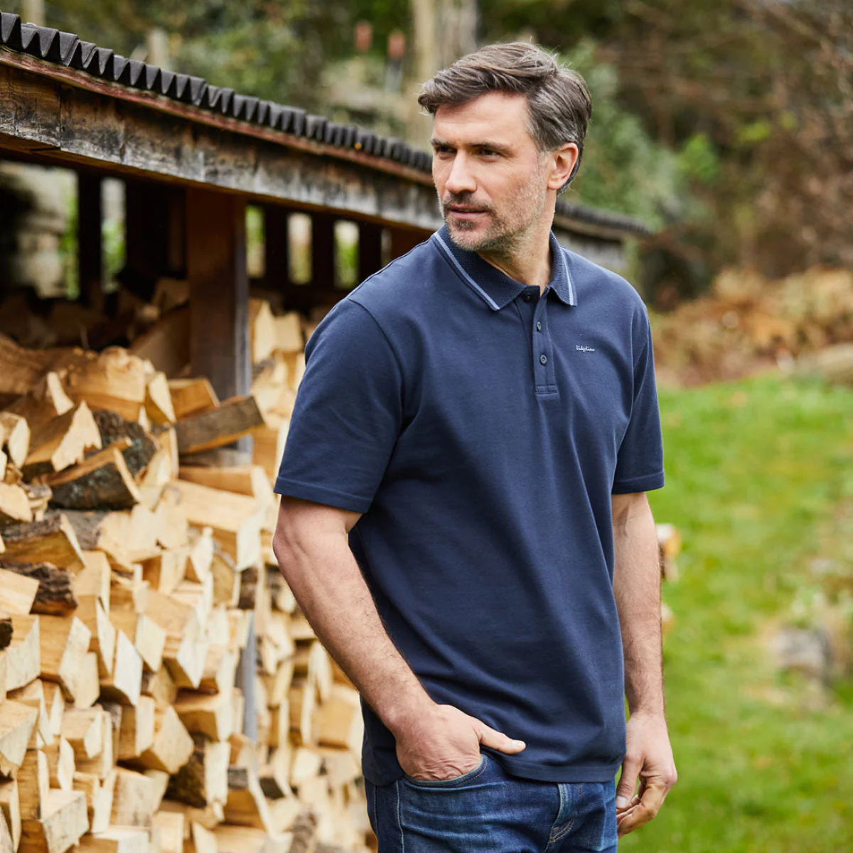 Men's Kilworth Polo Shirt Navy - Image 4
