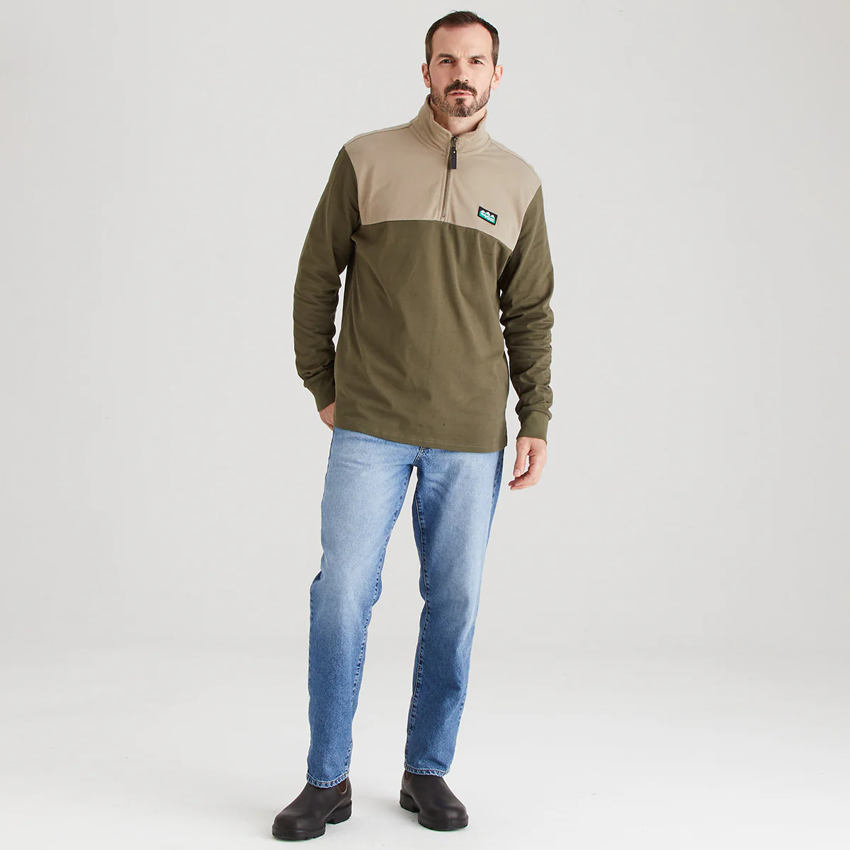 Men's Salthouse 1/4 Zip Top Ivy Green - Image 4