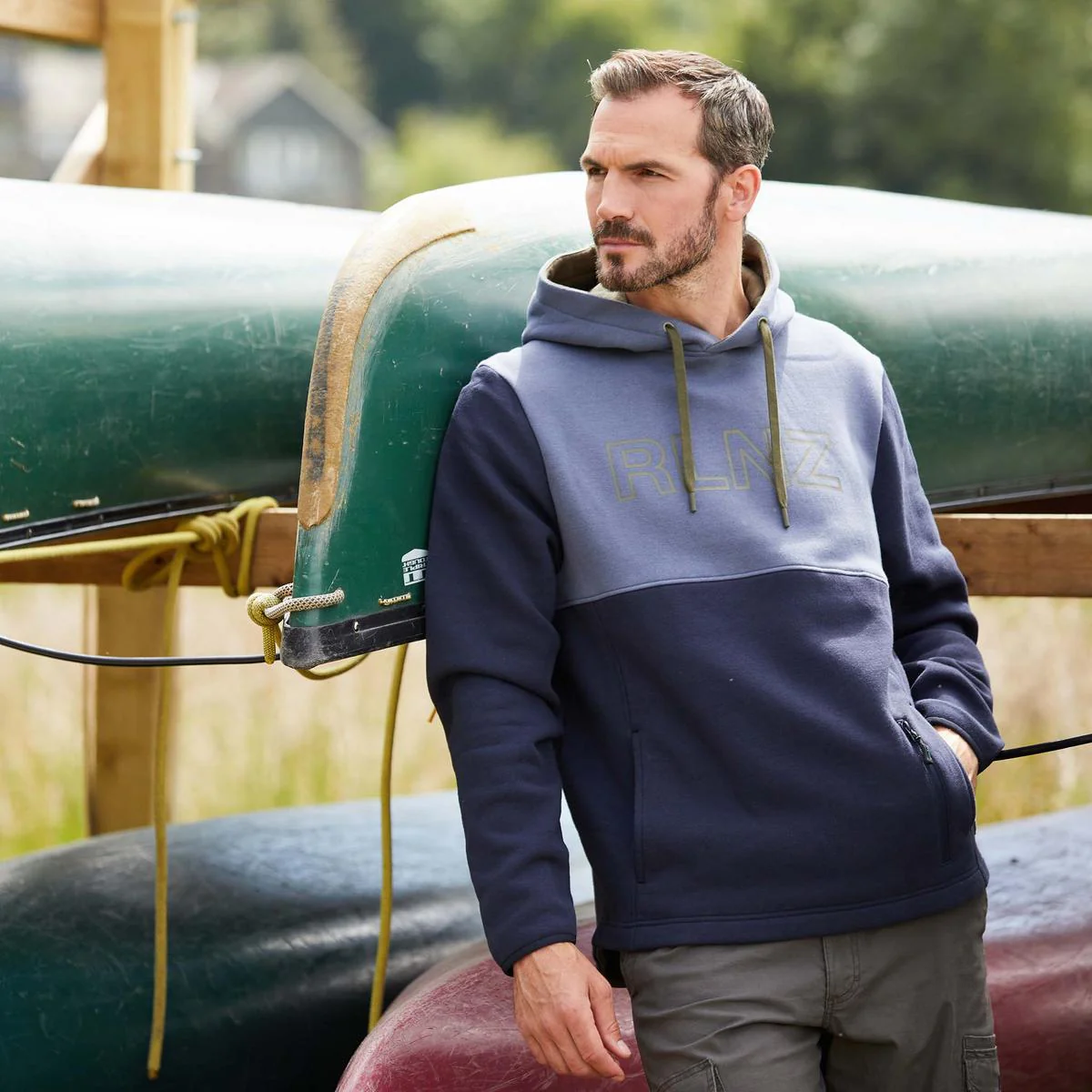 Men's South Island Hoodie Navy - Image 5