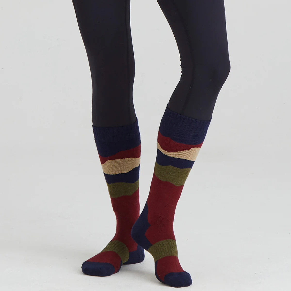 Merino Wool Socks Full Length Navy Stripes - Image 4