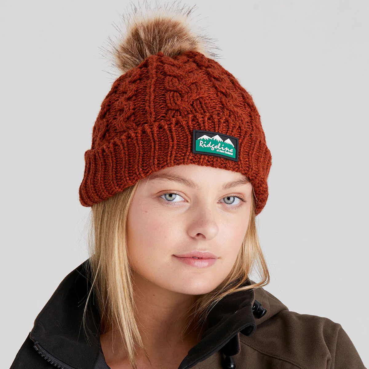 Nordic Fleck Bobble Hat Russet - Image 2