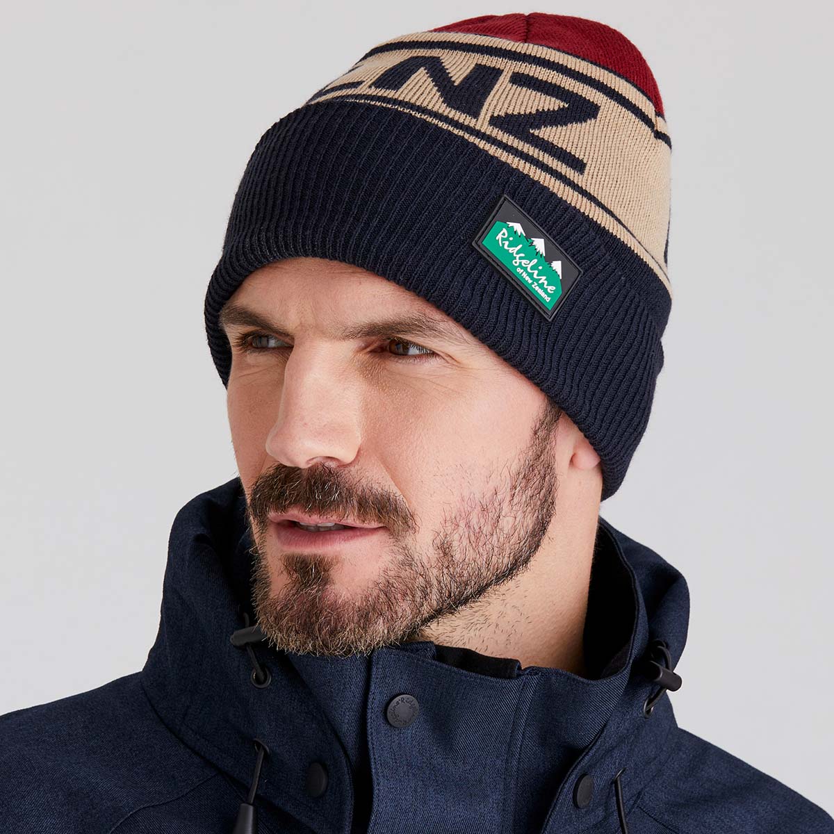 RLNZ Knitted Beanie Navy Multi - Image 5