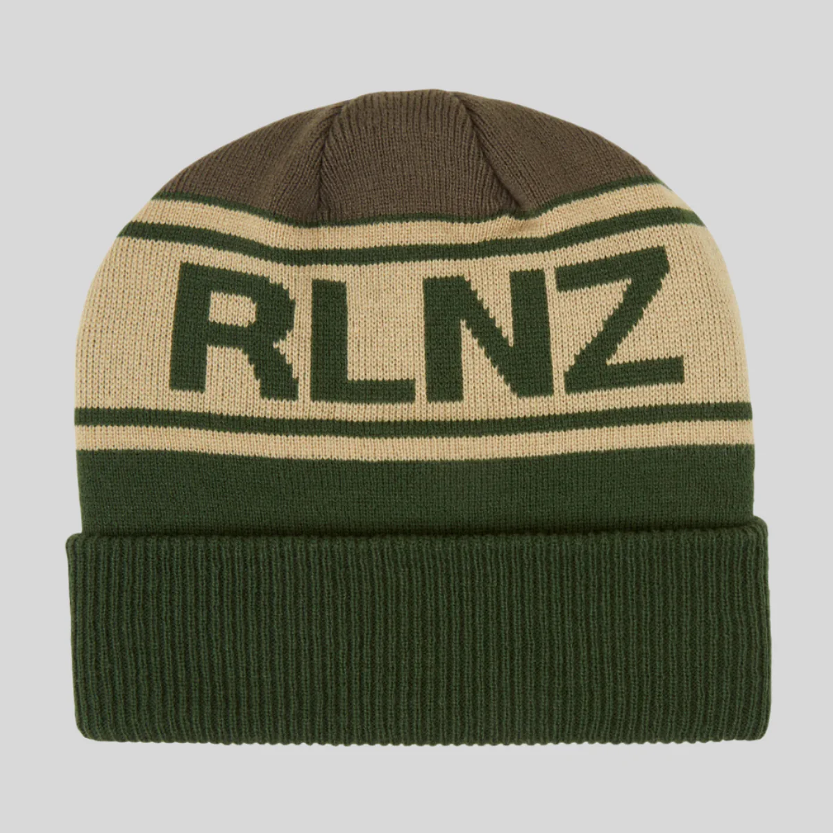RLNZ Knitted Beanie Olive Multi - Image 2