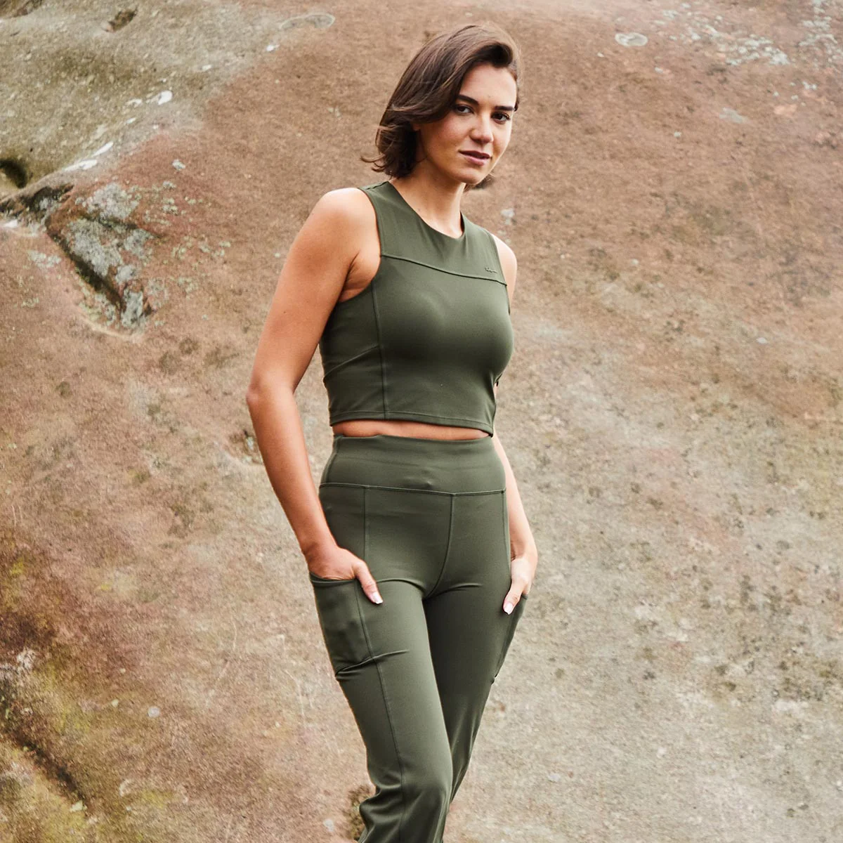 Women's Infinity Crop Top Deep Forest - Image 9