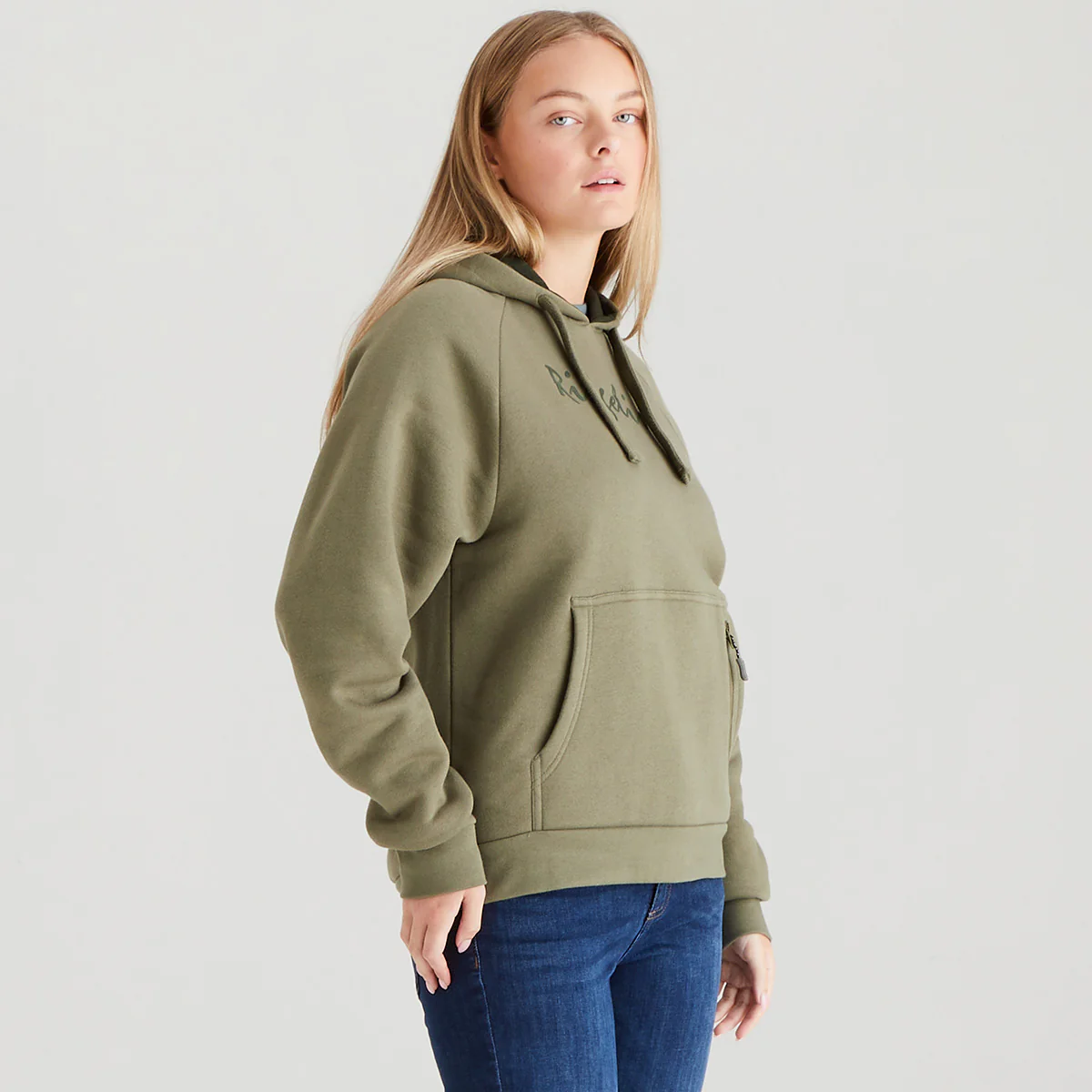 Women's Signature Hoodie Khaki Green - Image 5