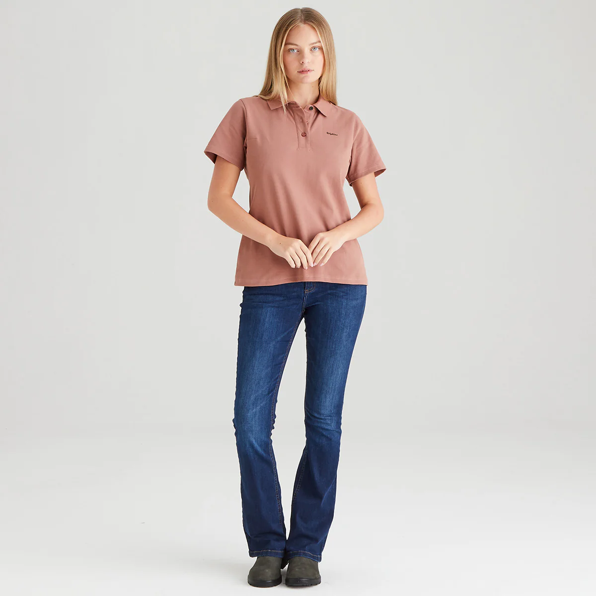 Women's Signature Polo Shirt Dusky Pink - Image 4